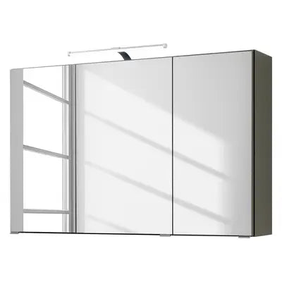 Spiegelschrank Farbe wotaneiche  FLORIA – 100 cm – 3 Spiegeltüren – LED-Beleuchtung