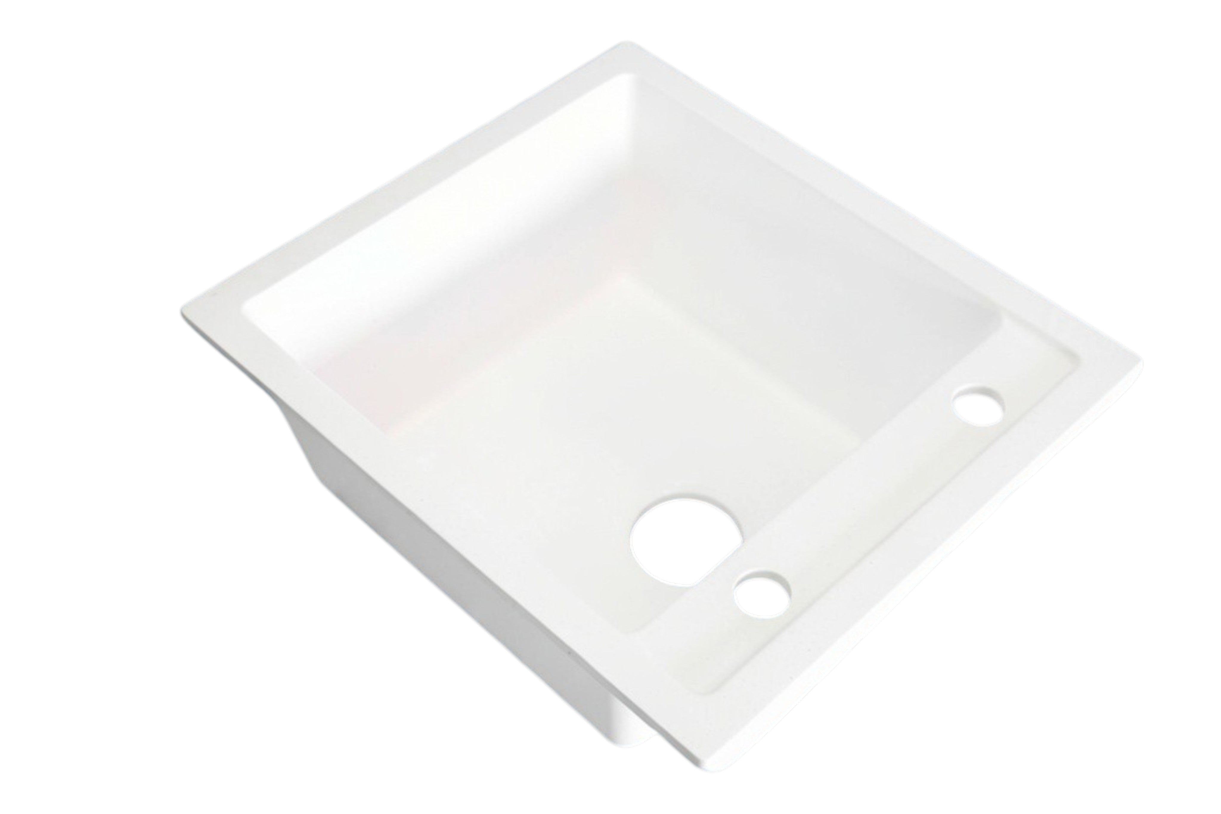 Granit-Spülbecken 51x45 in Weiß – Modern, robust &amp; funktional