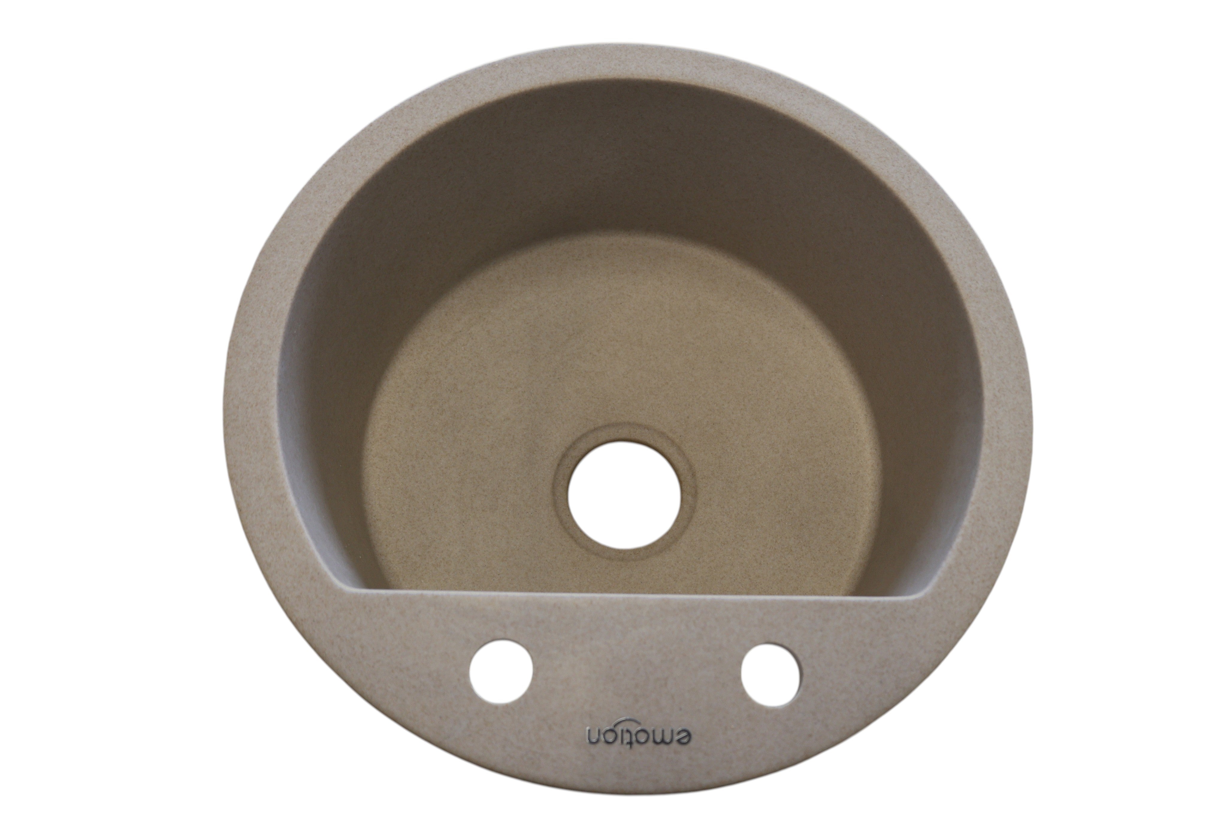 Spülbecken aus Granit – Beige, rund, 50 cm