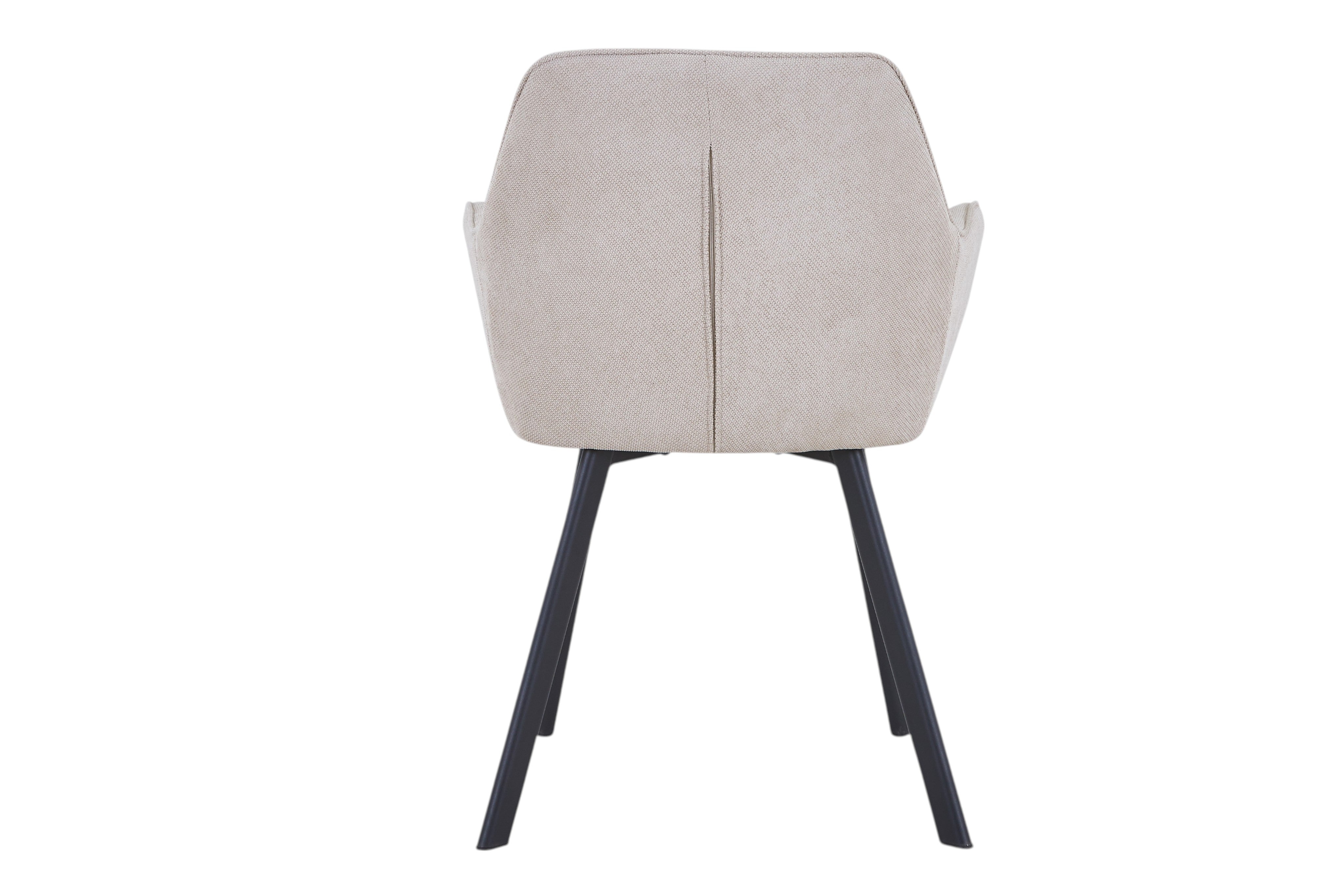 Moderner Polsterstuhl Esszimmerstuhl mit Armlehnen – Stoff Beige